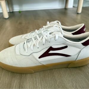 Lakai White and Maroon Sneakers Size 12